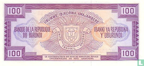 Burundi 100 Francs 1993 - Afbeelding 2