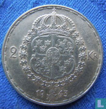Zweden 2 kronor 1943 - Afbeelding 1