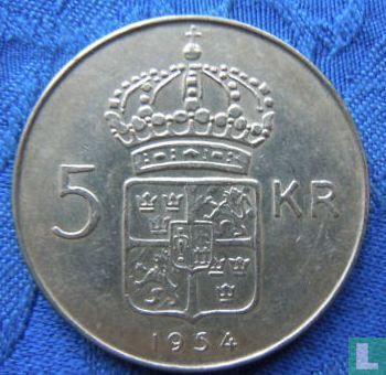 Sweden 5 kronor 1954 (Pos. A) - Image 1