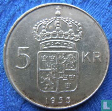 Schweden 5 Kronen 1955 (edge lettering position A) - Bild 1
