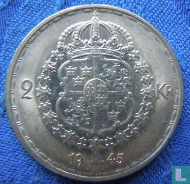 Suède 2 kronor 1945 (TS) - Image 1