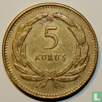 Turkije 5 kurus 1949 - Afbeelding 2
