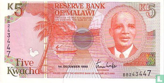 Malawi 5 Kwacha 1990 - Image 1