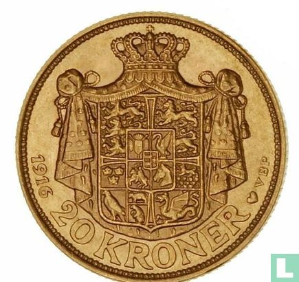 Dänemark 20 Kroner 1916 - Bild 1