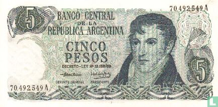Argentinien 5 Pesos 1971 - Bild 1