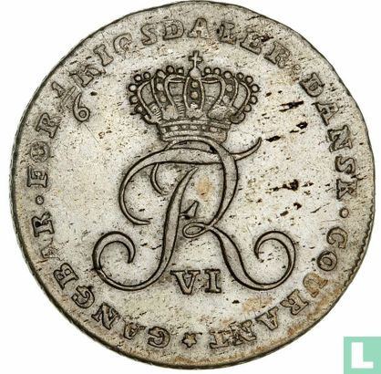 Denemarken 1/6 rigsdaler 1808 - Afbeelding 2