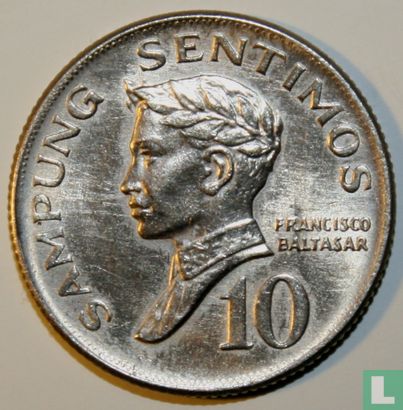 Philippines 10 sentimos 1967 - Image 2