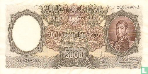 Argentine 5000 Pesos 1962 - Image 1