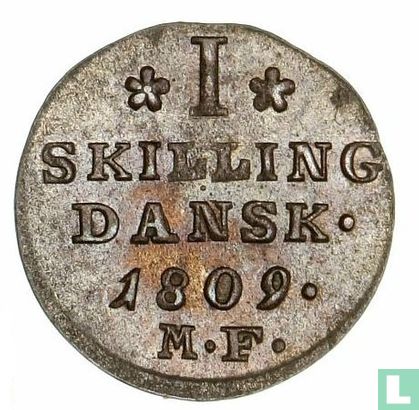 Denemarken 1 skilling 1809 - Afbeelding 1