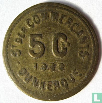 Duinkerken 5 centimes 1922 - Afbeelding 1