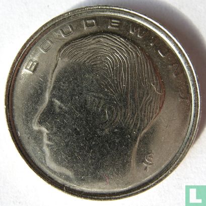 Belgium 1 franc 1990 (NLD - misstrike) - Image 2