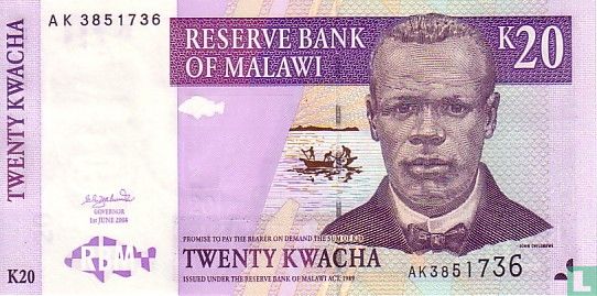 Malawi 20 Kwacha 2004 - Image 1