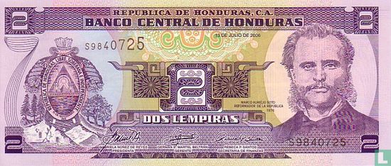 Honduras 2 Lempiras - Afbeelding 1