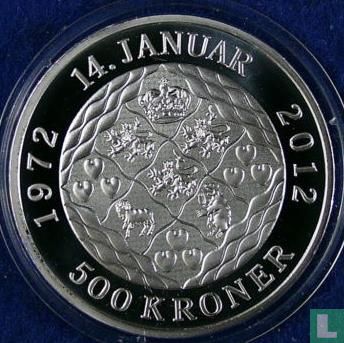 Denemarken 500 kroner 2012 (PROOF) "40th Anniversary of the Coronation of Queen Margrethe II" - Afbeelding 1