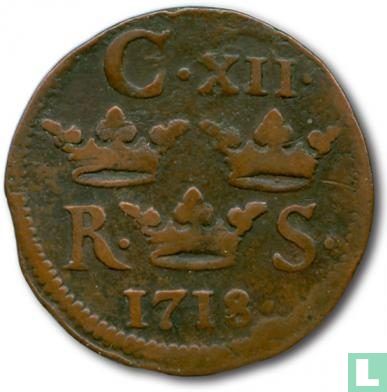 Suède 1/6 öre S.M. 1718 - Image 1