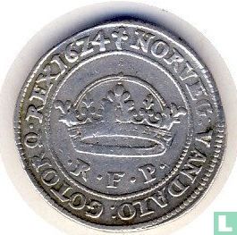 Denmark 1 krone 1624 - Image 1