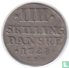 Denmark 4 skilling 1728 - Image 1