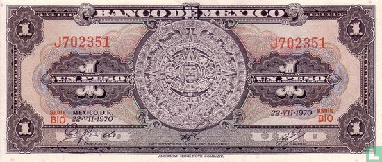 Mexique 1 peso 1970 - Image 1