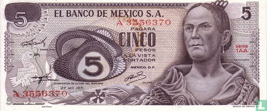 Mexico 5 Pesos - Afbeelding 1