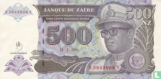 Zaire 500 Nouveaux Zaïres - Image 1