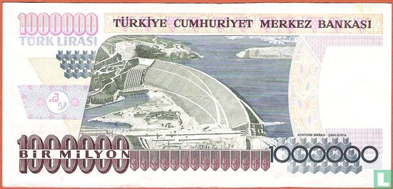 Turquie 1 Million Lire (préfixe A à L) - Image 2