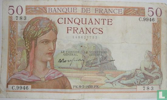 Frankreich 50 Francs 1938