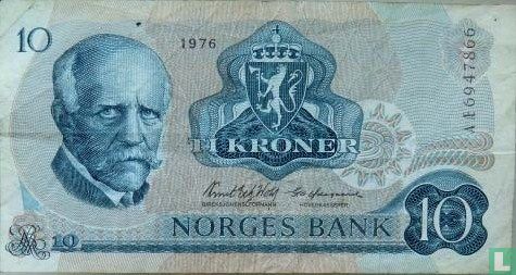 Noorwegen 10 Kroner 1976 - Afbeelding 1