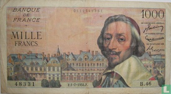 Frankreich 1000 Francs 1954