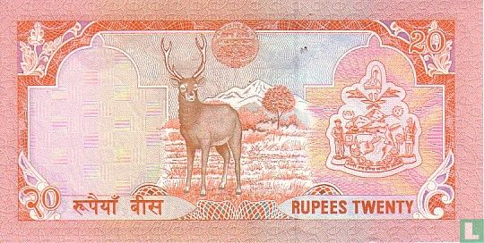 Népal 20 roupies (Satyendra Pyara Shrestha) - Image 2