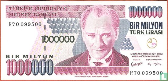 Turkije 1 Miljoen Lira ND (2002/L1970) - Afbeelding 1