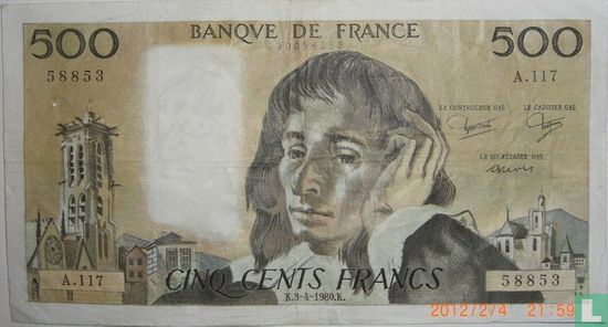 Frankrijk 500 Francs 1980 