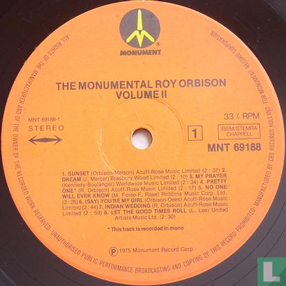 The Monumental Roy Orbison Volume II - Bild 3
