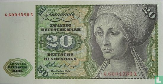 Bundesbank, 20 D Mark 1960 (a) - Image 1