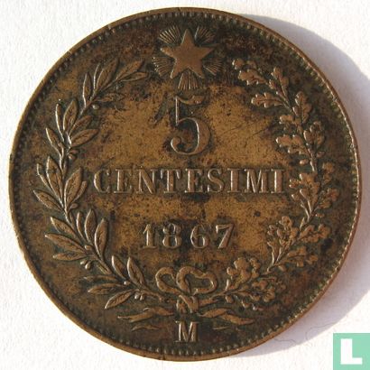 Italy 5 centesimi 1867 (M) - Image 1