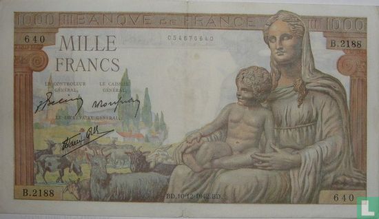 Frankreich 1000 Francs 1942