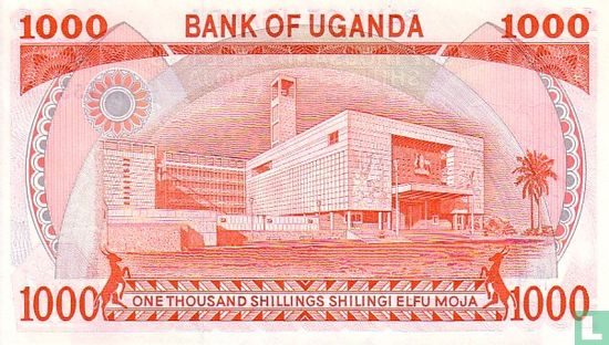 Uganda 1,000 Shillings 1986 - Image 2