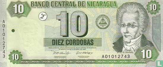 NICARAGUA 10 Cordobas - Image 1