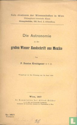 Die Astronomie in der grossen Wiener Handschrift aus Mexiko - Afbeelding 1