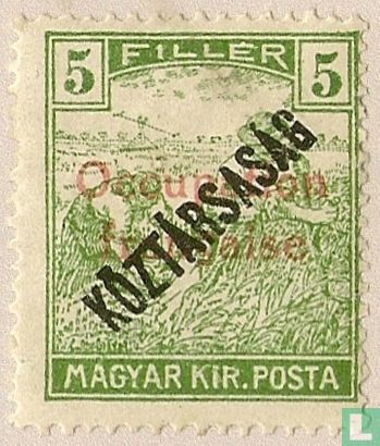 Wheat harvesting, with double overprint