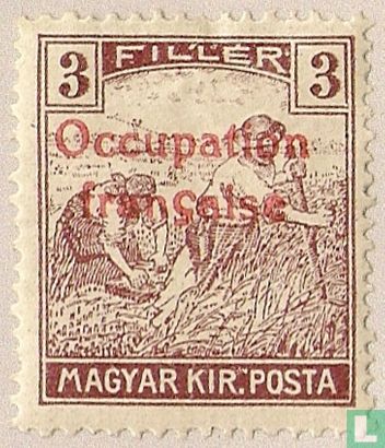 Wheat harvesting, with overprint