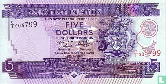 Salomonseilanden 5 Dollars - Afbeelding 1