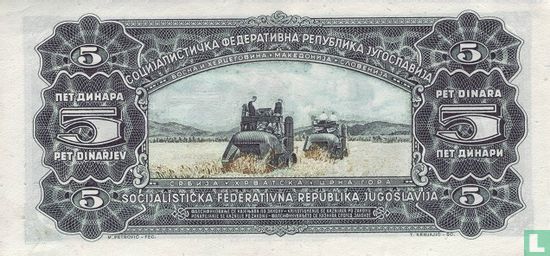 Yugoslavia 5 Dinara 1965 - Image 2