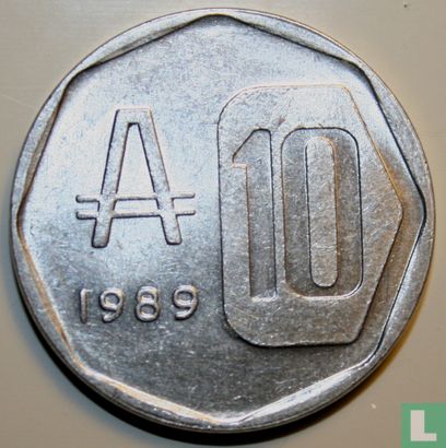 Argentine 10 australes 1989 - Image 1