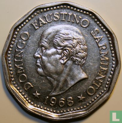 Argentinië 25 pesos 1968 "80th anniversary Death of Domingo Faustino Samiento" - Afbeelding 1