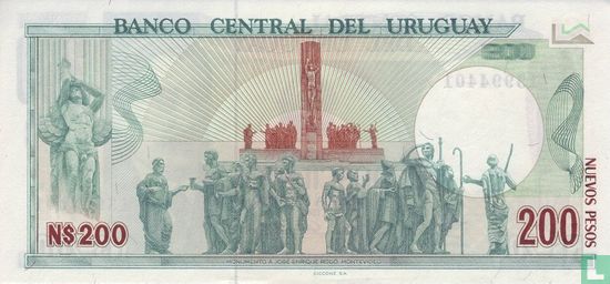 Uruguay 200 Nuevos Pesos - Image 2