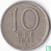 Zweden 10 öre 1945 (TS met haken) - Afbeelding 1
