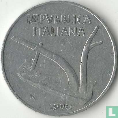 Italië 10 lire 1990 - Afbeelding 1