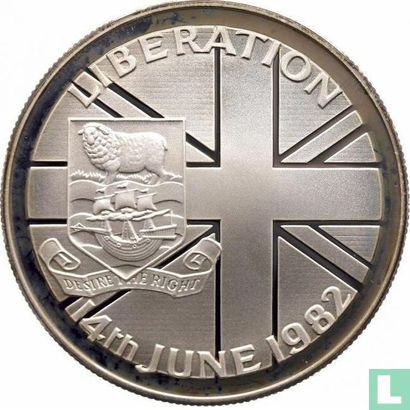 Falklandeilanden 50 pence 1982 "Falkland's liberation from Argentine forces" - Afbeelding 1