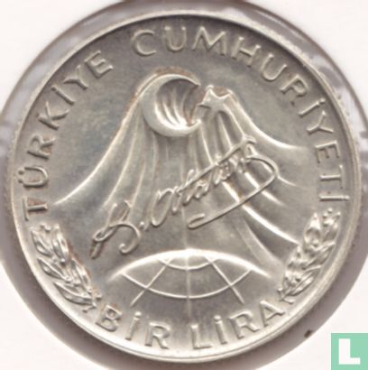 Turquie 1 lira 1981 (argent) "100th anniversary Birth of Atatürk" - Image 2