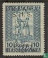 Bosnische postzegel, met opdruk